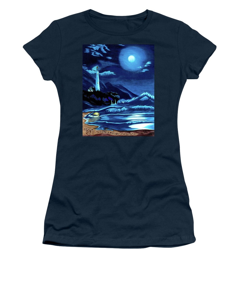 Lighthouse Moonlit Sky - Women's T-Shirt