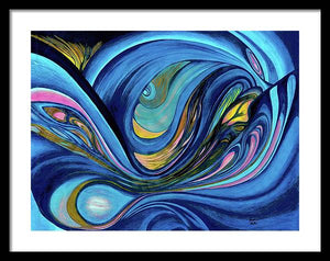 Abstract Blue Personality  - Framed Print